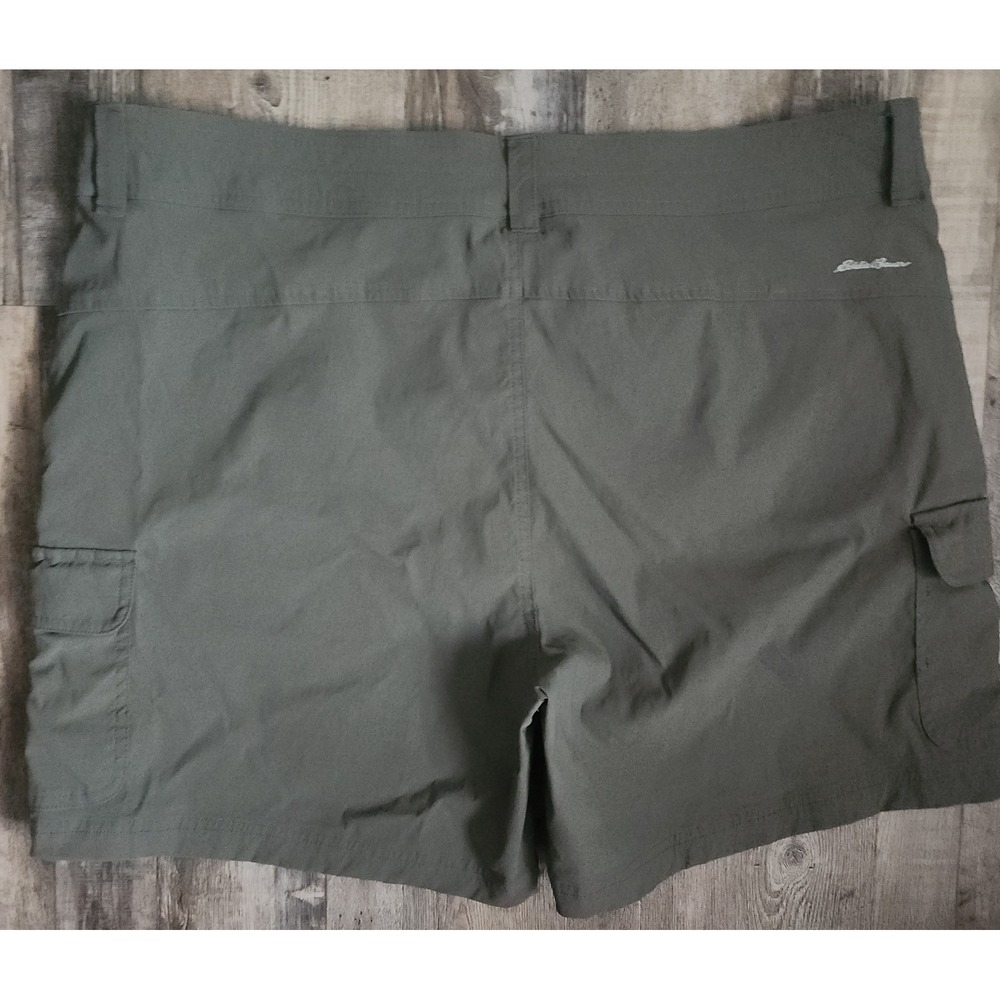 Eddie Bauer Summer Trail Shorts Womens 16 Green Cargo Hiking Outdoor Stretch - Picture 7 of 8
